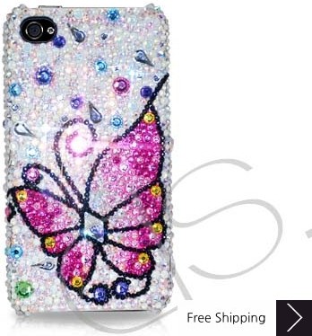 Butterfly Fantasy Swarovski Crystal Phone Case - Pink 