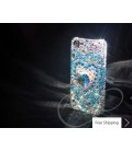 Cubic Heart Swarovski Crystal Phone Case - Silver 