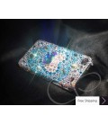 Cubic Heart Swarovski Crystal Phone Case - Silver 