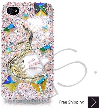 Swan 3D Swarovski Crystal Phone Case 