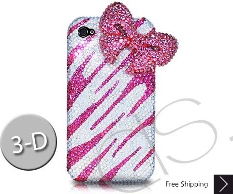 Elegant Ribbon 3D Swarovski Crystal Phone Case - Pink 