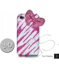 Elegant Ribbon 3D Bling Swarovski Crystal iPhone 15 Case iPhone 15 Pro and iPhone 15 Pro MAX Case - Pink 