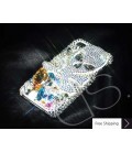 Rock Skull 3D Swarovski Crystal Phone Case - White 