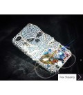 Rock Skull 3D Swarovski Crystal Phone Case - White 