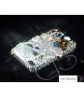 Rock Skull 3D Swarovski Crystal Phone Case - White 