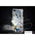 Rock Skull 3D Swarovski Crystal Phone Case - White 