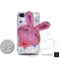 Rabbit 3D Bling Swarovski Crystal iPhone 16 Case iPhone 16 Pro and iPhone 16 Pro MAX Case - White