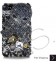 Rock Skull 3D Swarovski Crystal Phone Case - Black 