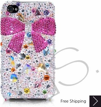 Brisk Bow 3D Swarovski Crystal Phone Case - Pink 