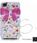 Brisk Bow 3D Bling Swarovski Crystal iPhone 16 Case iPhone 16 Pro and iPhone 16 Pro MAX Case - Pink 