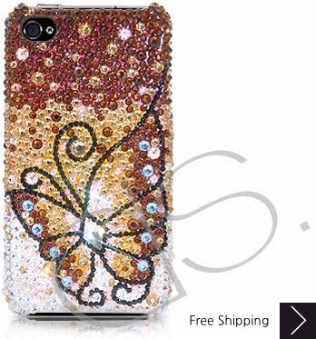 Butterfly Fantasy Swarovski Crystal Phone Case - Gold 