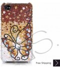 Butterfly Fantasy Bling Swarovski Crystal iPhone 15 Case iPhone 15 Pro and iPhone 15 Pro MAX Case - Gold 