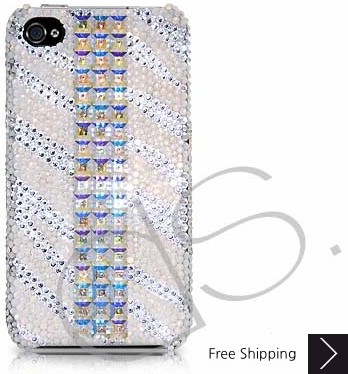 Cubical Stripe Swarovski Crystal Phone Case 