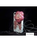 Floral Ribbon 3D Swarovski Crystal Phone Case - Pink 