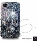 Scary Skull 3D Bling Swarovski Crystal iPhone 14 Case iPhone 14 Pro and iPhone 14 Pro MAX Case - Black 