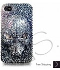 Scary Skull 3D Bling Swarovski Crystal iPhone 16 Case iPhone 16 Pro and iPhone 16 Pro MAX Case - Black 