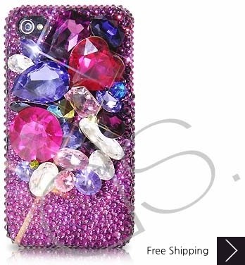 Colorato 3D Swarovski Crystal Phone Case - Purple 