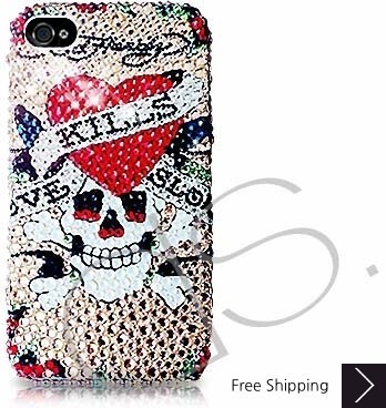 Pirate Skull Swarovski Crystal Phone Case 