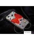 Shiny Ribbon 3D Swarovski Crystal Phone Case - Silver 