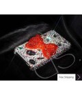 Shiny Ribbon 3D Swarovski Crystal Phone Case - Silver 