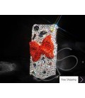 Shiny Ribbon 3D Swarovski Crystal Phone Case - Silver 