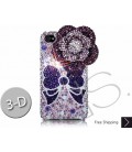 Floral Ribbon 3D Swarovski Crystal Phone Case - Purple 