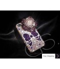 Floral Ribbon 3D Swarovski Crystal Phone Case - Purple 