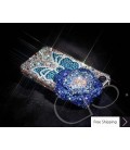 Floral Ribbon 3D Swarovski Crystal Phone Case - Blue 