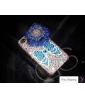 Floral Ribbon 3D Swarovski Crystal Phone Case - Blue 