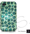 Leopardo Bling Swarovski Crystal iPhone 13 Case iPhone 13 Pro and iPhone 13 Pro MAX Case - Green 