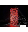 Leopardo Swarovski Crystal Phone Case - Red 