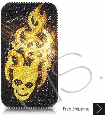 Flying Skull Swarovski Crystal Phone Case 