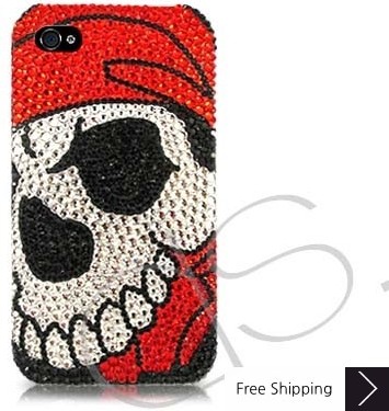 Skull Face Swarovski Crystal Phone Case 