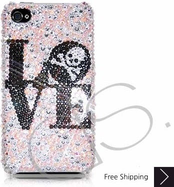 Love Skull Swarovski Crystal Phone Case 