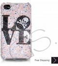 Love Skull Bling Swarovski Crystal iPhone 16 Case iPhone 16 Pro and iPhone 16 Pro MAX Case 