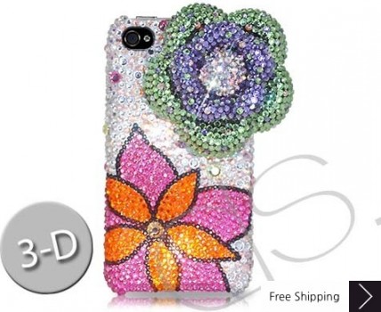 Floral Fairy 3D Swarovski Crystal Phone Case - Pink 