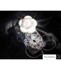 Floral Butterfly 3D Swarovski Crystal Phone Case - Silver 