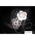 Floral Butterfly 3D Swarovski Crystal Phone Case - Silver 