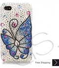 Butterfly Fantasy Bling Swarovski Crystal iPhone 16 Case iPhone 16 Pro and iPhone 16 Pro MAX Case - Blue 