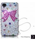 Ribbon Scatter Swarovski Crystal Phone Case - Pink 