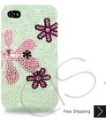 Fiori Bling Swarovski Crystal iPhone 14 Case iPhone 14 Pro and iPhone 14 Pro MAX Case - Green