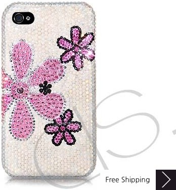 Fiori Swarovski Crystal Phone Case - White 