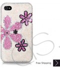 Fiori Bling Swarovski Crystal iPhone 16 Case iPhone 16 Pro and iPhone 16 Pro MAX Case - White 