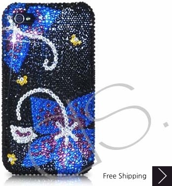 Symmetry Swarovski Crystal Phone Case - Black Blue 