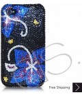 Symmetry Bling Swarovski Crystal iPhone 15 Case iPhone 15 Pro and iPhone 15 Pro MAX Case - Black Blue 