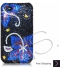 Symmetry Bling Swarovski Crystal iPhone 16 Case iPhone 16 Pro and iPhone 16 Pro MAX Case - Black Blue 
