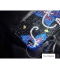 Symmetry Swarovski Crystal Phone Case - Black Blue 