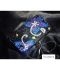 Symmetry Swarovski Crystal Phone Case - Black Blue 