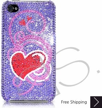 Swirling Heart Swarovski Crystal Phone Case 