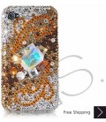 Cubical Wings Bling Swarovski Crystal iPhone 14 Case iPhone 14 Pro and iPhone 14 Pro MAX Case - Gold 